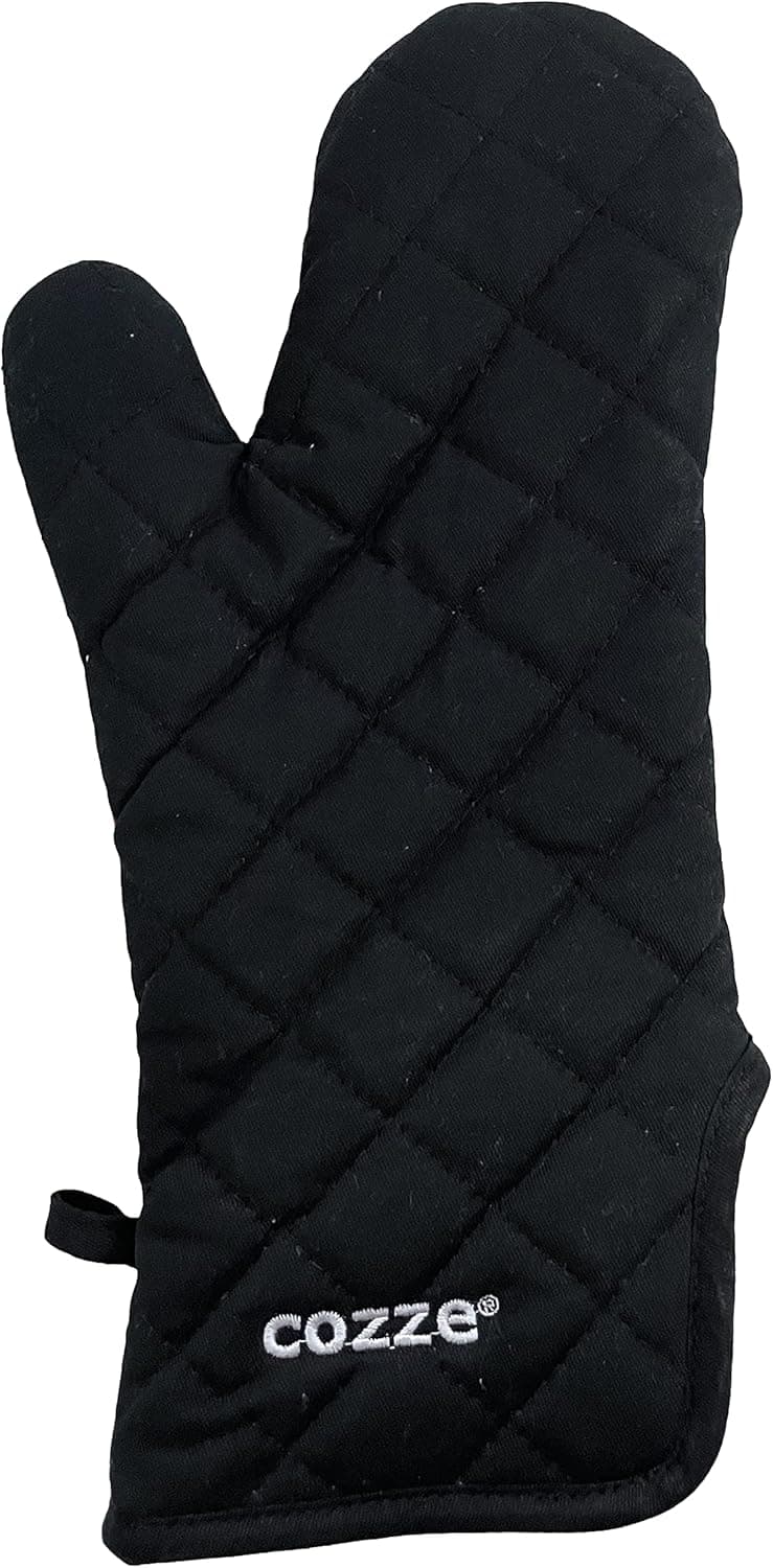 Cozze Heat Resistant Barbecue Glove 34 X 15 Cm Black Wool