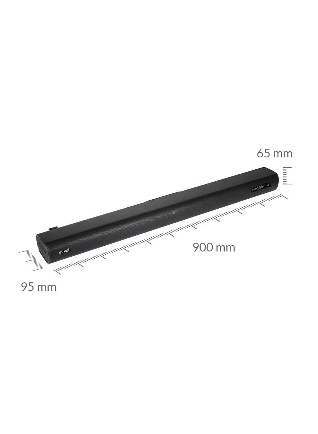 Evvoli 2 0ch Single Soundbar With Bluetooth And Led Display 120w Evaud Sb120b Black